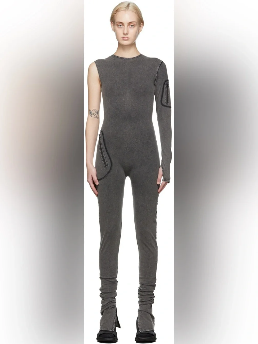 NWT Entire studios Grey Compartment Catsuit Sz. Small Fits True To Size/Tall Y2K
